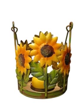 🏷Sunflower Metal Candle Holder - Yellow & Green
